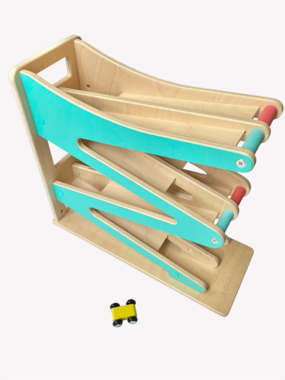 Lovevery Race Chase Car Ramp Race Track 1 Year Adventurer Kit Wooden Montessori